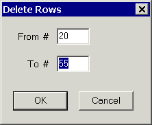 caepipe delete rows dialog box