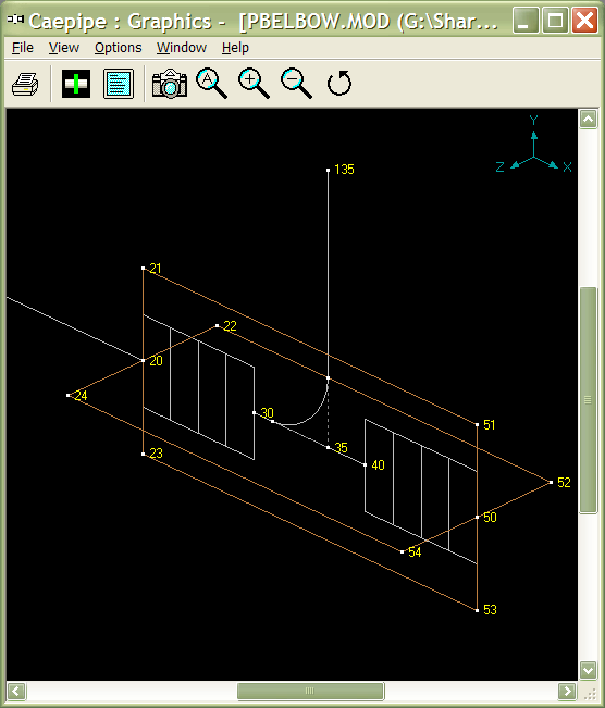 caepipe modeling a pressure balanced elbow example graphic window image