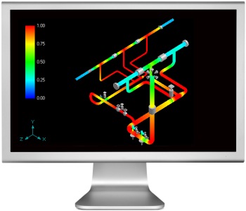image of caepipe graphics display (stresses) on a computer monitor