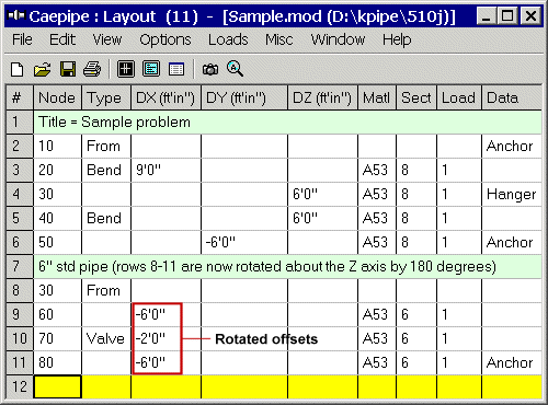 caepipe rotating a model example after rotation layout window image