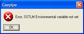 caepipe error message stating SSTLM Environment variable not found