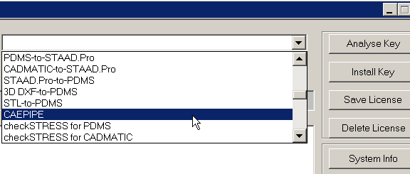 Select product from SST LM pulldown menu