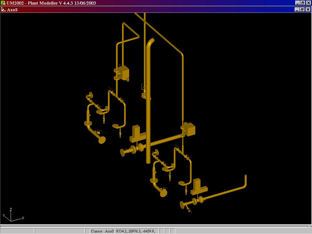 pipe geometry as shown in cadmatic prior to conversion and import to caepipe