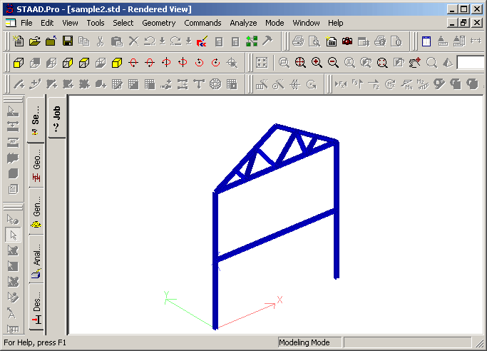 sst cadmatic to staadpro analysis model as seen in staad pro after conversion graphic image 2