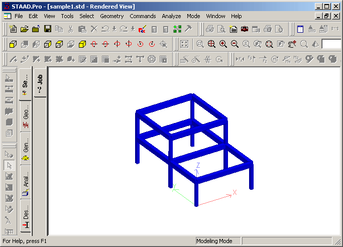 sst cadmatic to staadpro analysis model as seen in staad pro after conversion graphic image 4