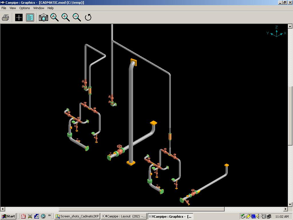 pipe geometry from cadmatic as shown after conversion and import to caepipe