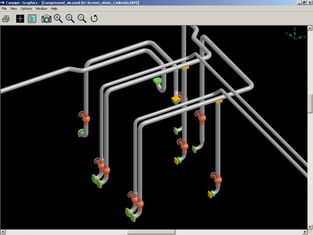 sst translator compressed air piping model as seen in caepipe after conversion and import