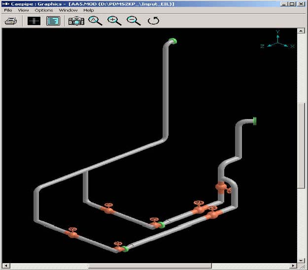 sst translator pdms to caepipe model as seen after conversion to caepipe graphic image 2