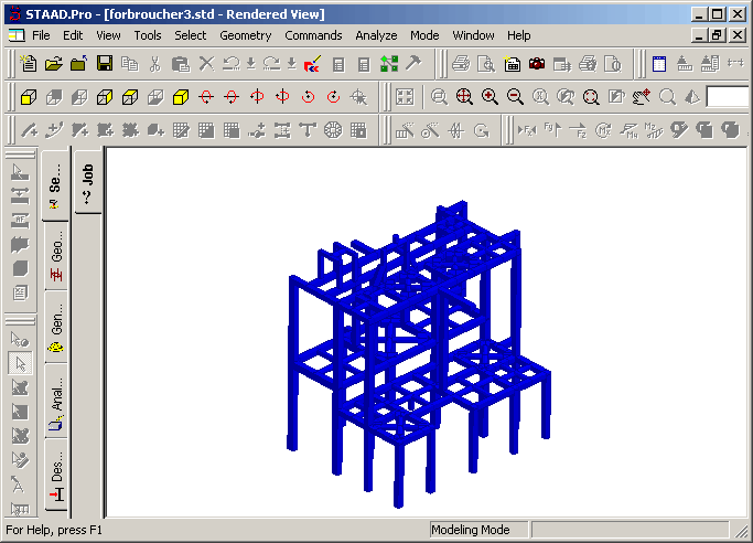 sst translator pdms to staad.pro analysis model as seen in staad graphic image 2