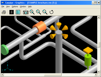 caepipe graphics window displaying zoomed, rendered brochure model