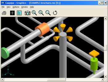 caepipe graphics window displaying zoomed, rendered brochure model 