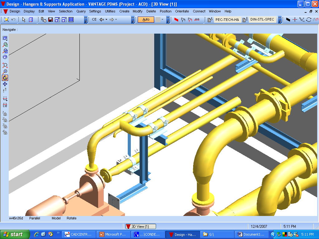 Large Diameter Piping with Secondary Support Design & Layout