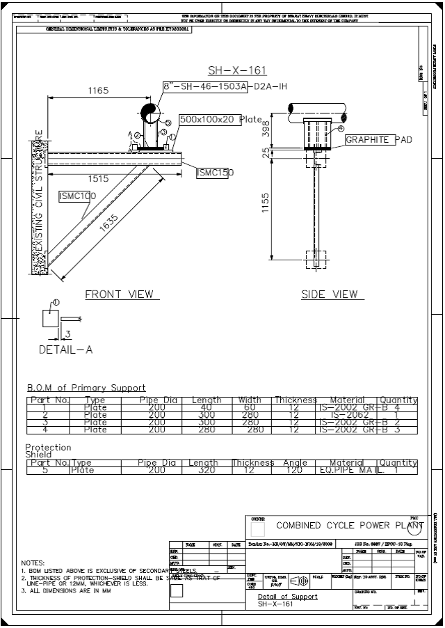 Customized Support Detailed Drawings using 3D Plant Design software