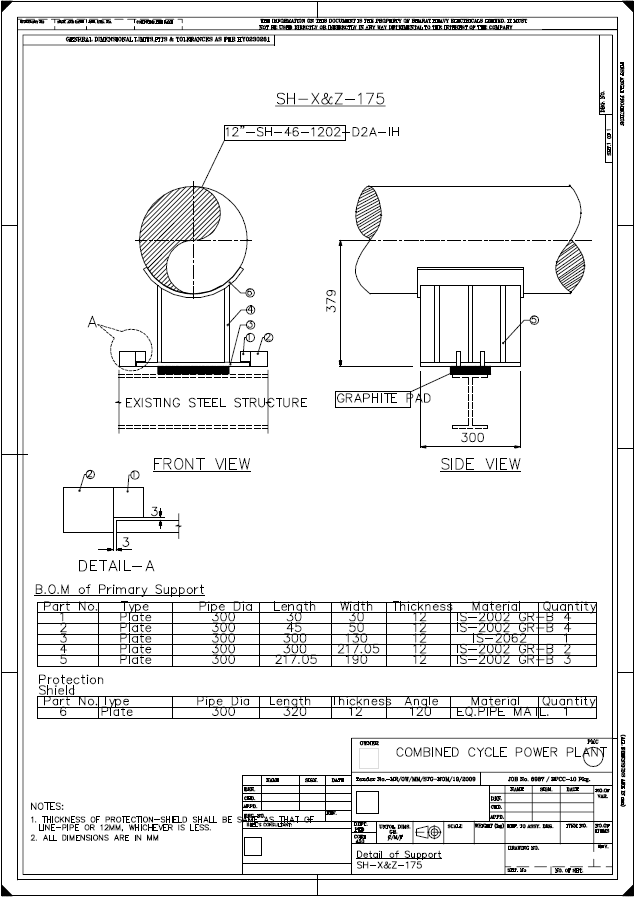 Customized Support Detailed Drawings using 3D Plant Design software