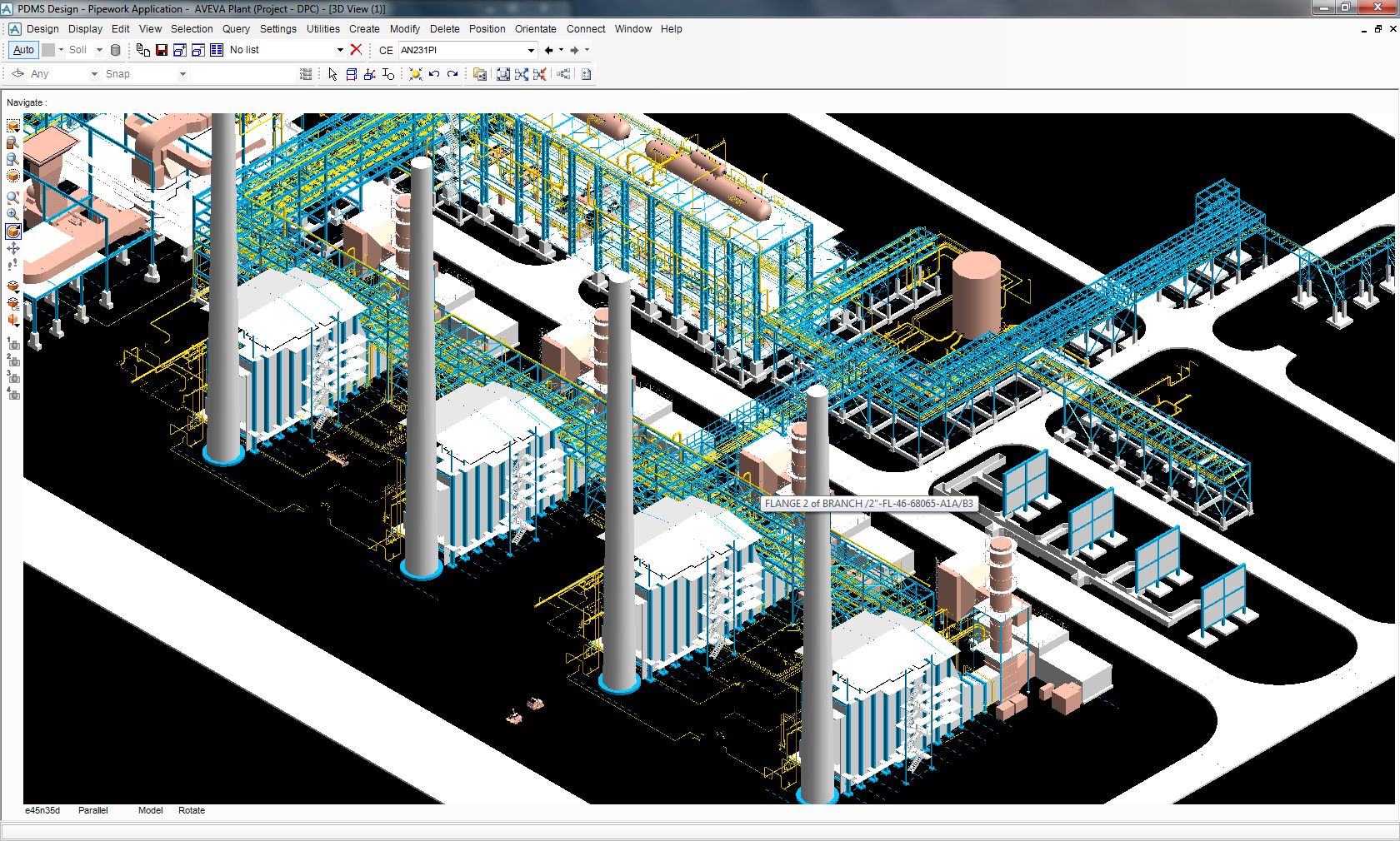 Closer view of the Heat Recovery Steam Generator Area