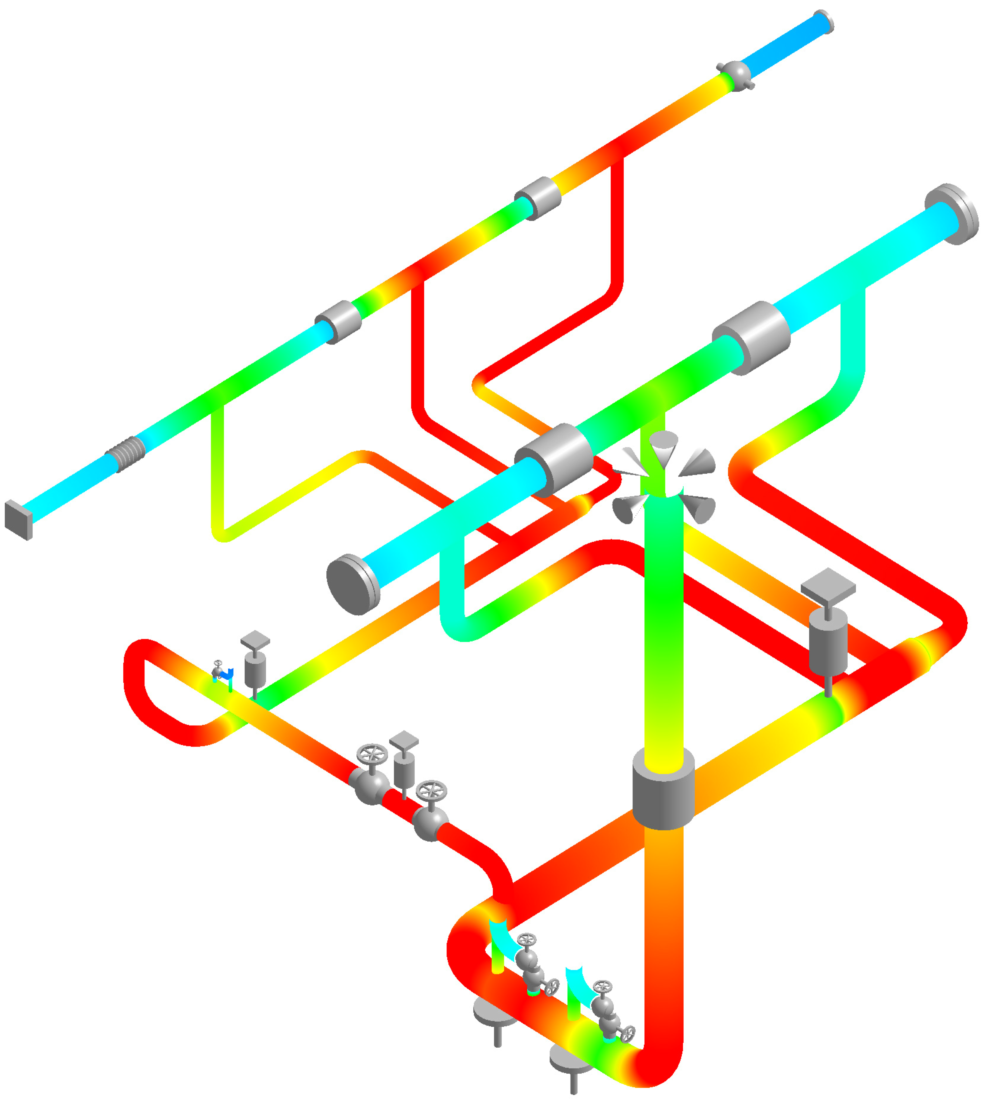 CAEPIPE Thermal Stress Ratio Contour